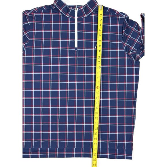 Rhoback Mens Q-Zip Pullover Performance Sz XL Plaid USA Flag Golf Athleisure - Picture 11 of 11